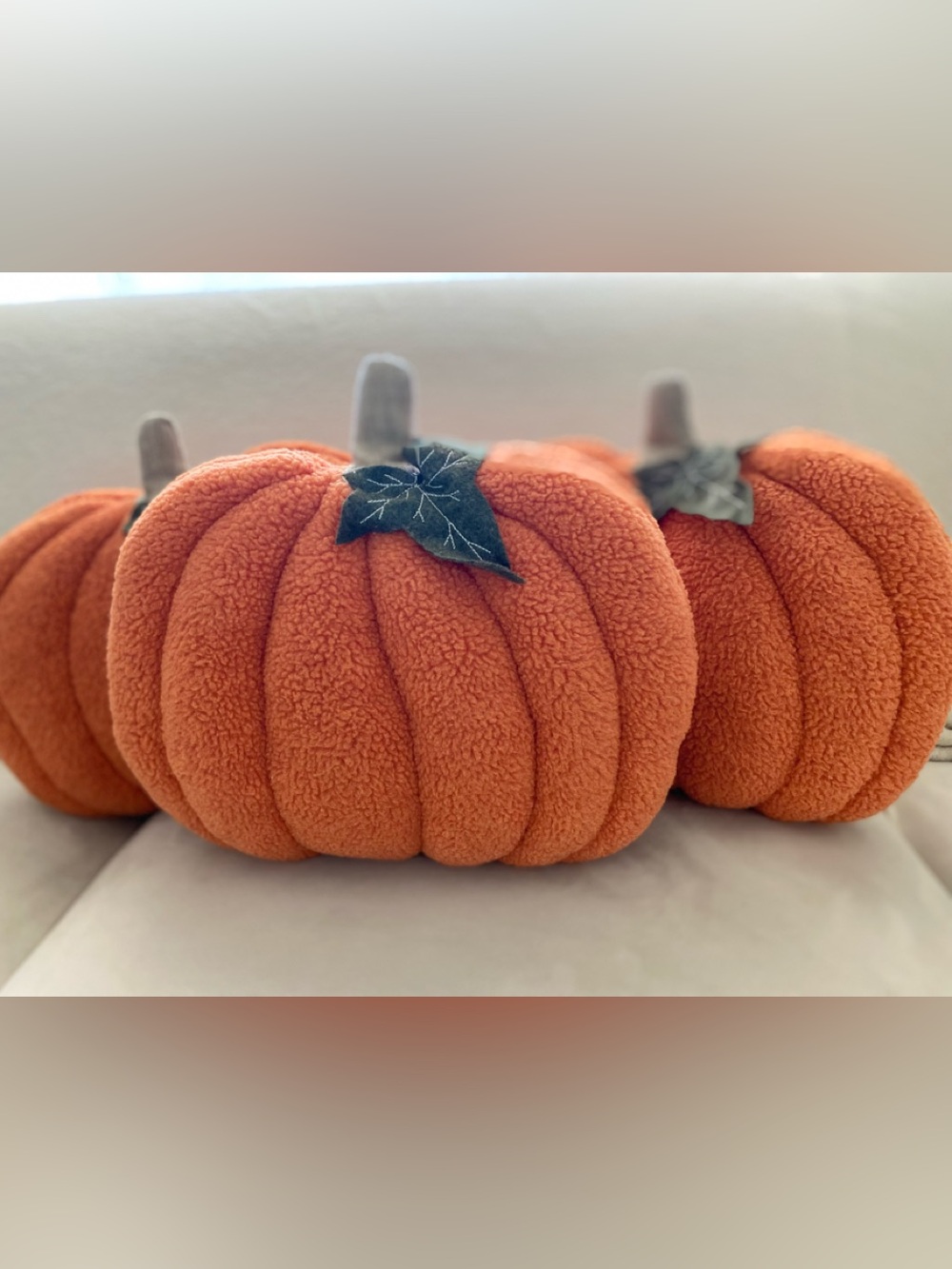 Plush Orange Sherpa Pumpkin Pillows